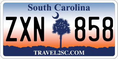 SC license plate ZXN858