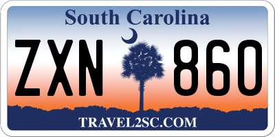 SC license plate ZXN860