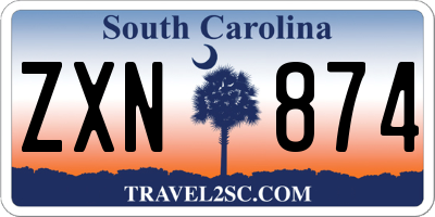 SC license plate ZXN874