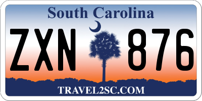 SC license plate ZXN876