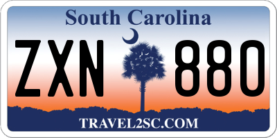SC license plate ZXN880
