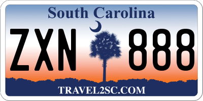 SC license plate ZXN888