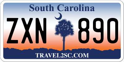 SC license plate ZXN890