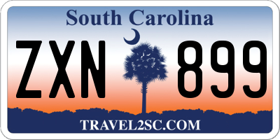 SC license plate ZXN899