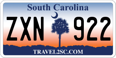 SC license plate ZXN922