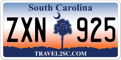 SC license plate ZXN925
