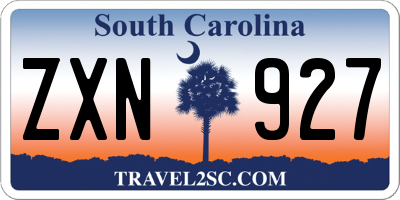SC license plate ZXN927