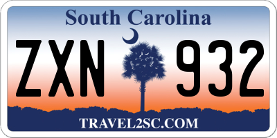 SC license plate ZXN932