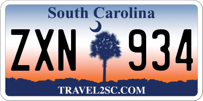 SC license plate ZXN934
