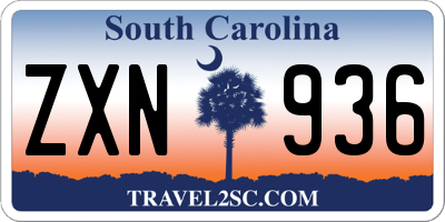 SC license plate ZXN936