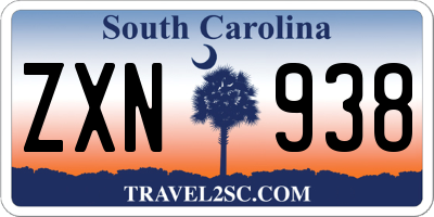 SC license plate ZXN938