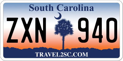 SC license plate ZXN940