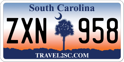 SC license plate ZXN958