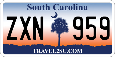 SC license plate ZXN959