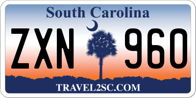 SC license plate ZXN960