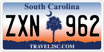 SC license plate ZXN962