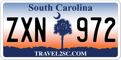 SC license plate ZXN972