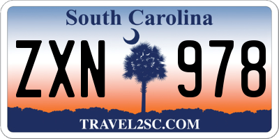 SC license plate ZXN978
