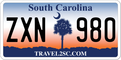 SC license plate ZXN980