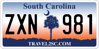 SC license plate ZXN981