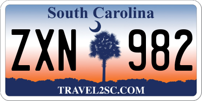 SC license plate ZXN982