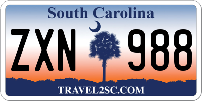 SC license plate ZXN988
