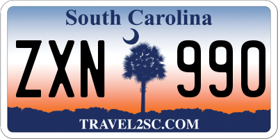 SC license plate ZXN990