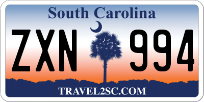 SC license plate ZXN994