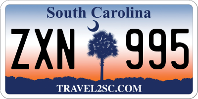 SC license plate ZXN995