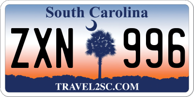 SC license plate ZXN996