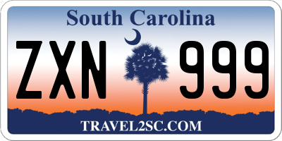 SC license plate ZXN999
