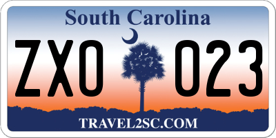 SC license plate ZXO023
