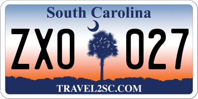 SC license plate ZXO027