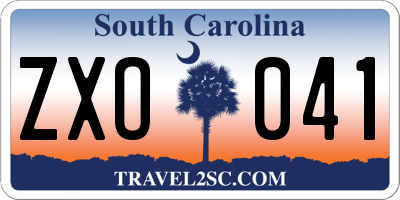 SC license plate ZXO041