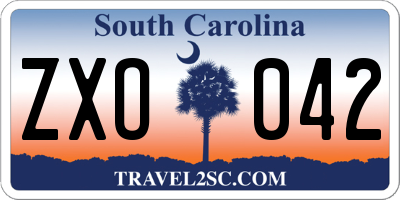 SC license plate ZXO042
