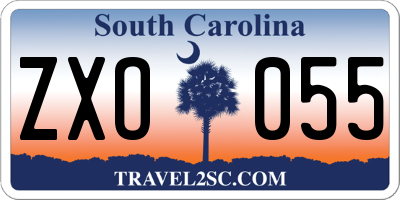 SC license plate ZXO055