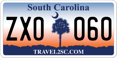 SC license plate ZXO060