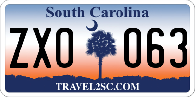 SC license plate ZXO063