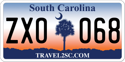 SC license plate ZXO068