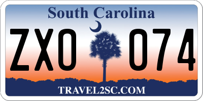 SC license plate ZXO074