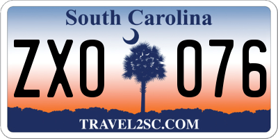 SC license plate ZXO076