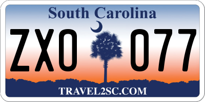 SC license plate ZXO077