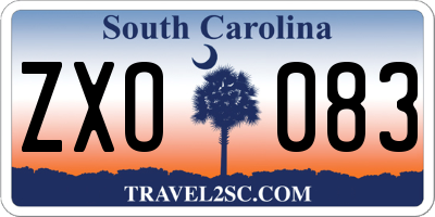 SC license plate ZXO083