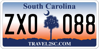 SC license plate ZXO088