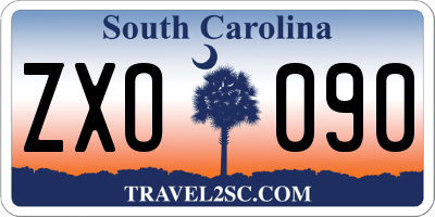 SC license plate ZXO090