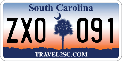 SC license plate ZXO091