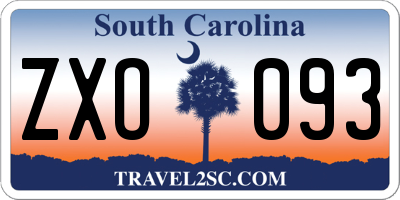 SC license plate ZXO093