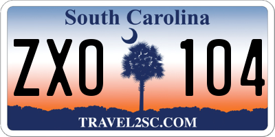 SC license plate ZXO104