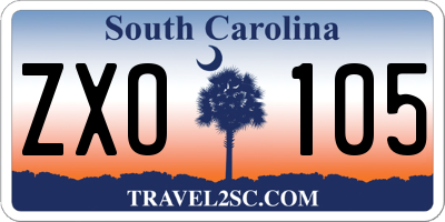 SC license plate ZXO105