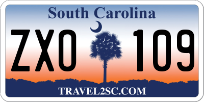 SC license plate ZXO109